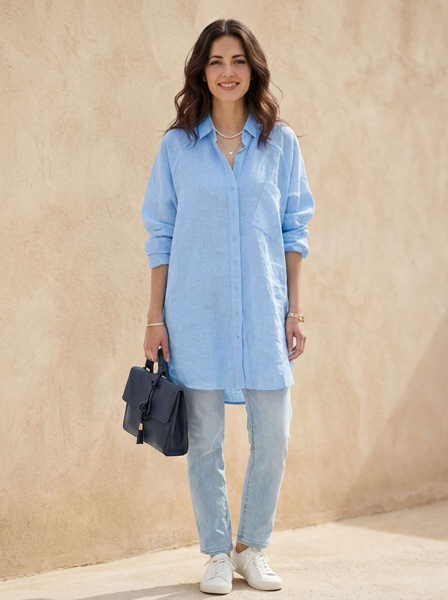 The Maison Lavista Oversized Blanca Linen Shirt