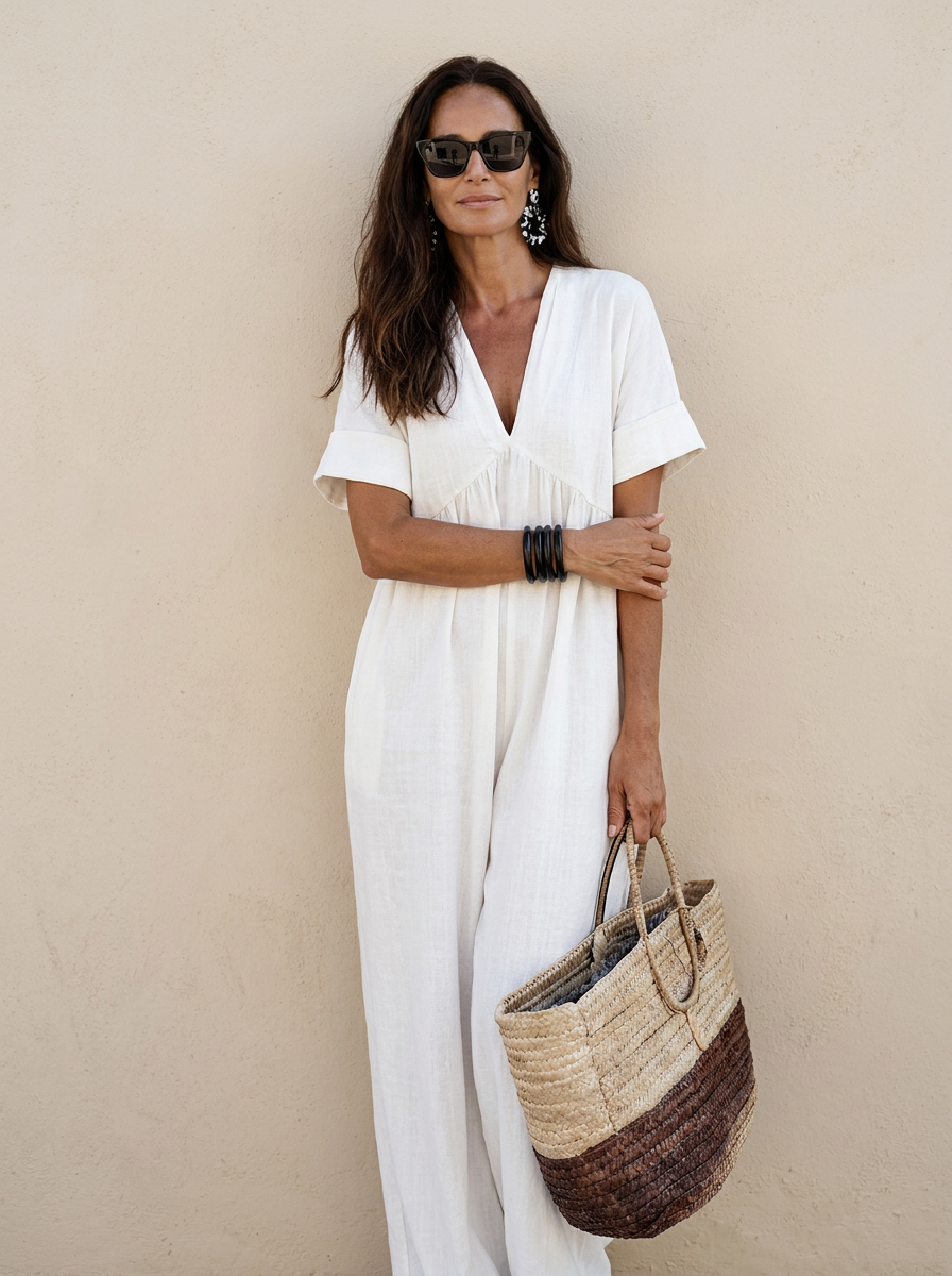 The Maison Lavista Linen Empire Jumpsuit