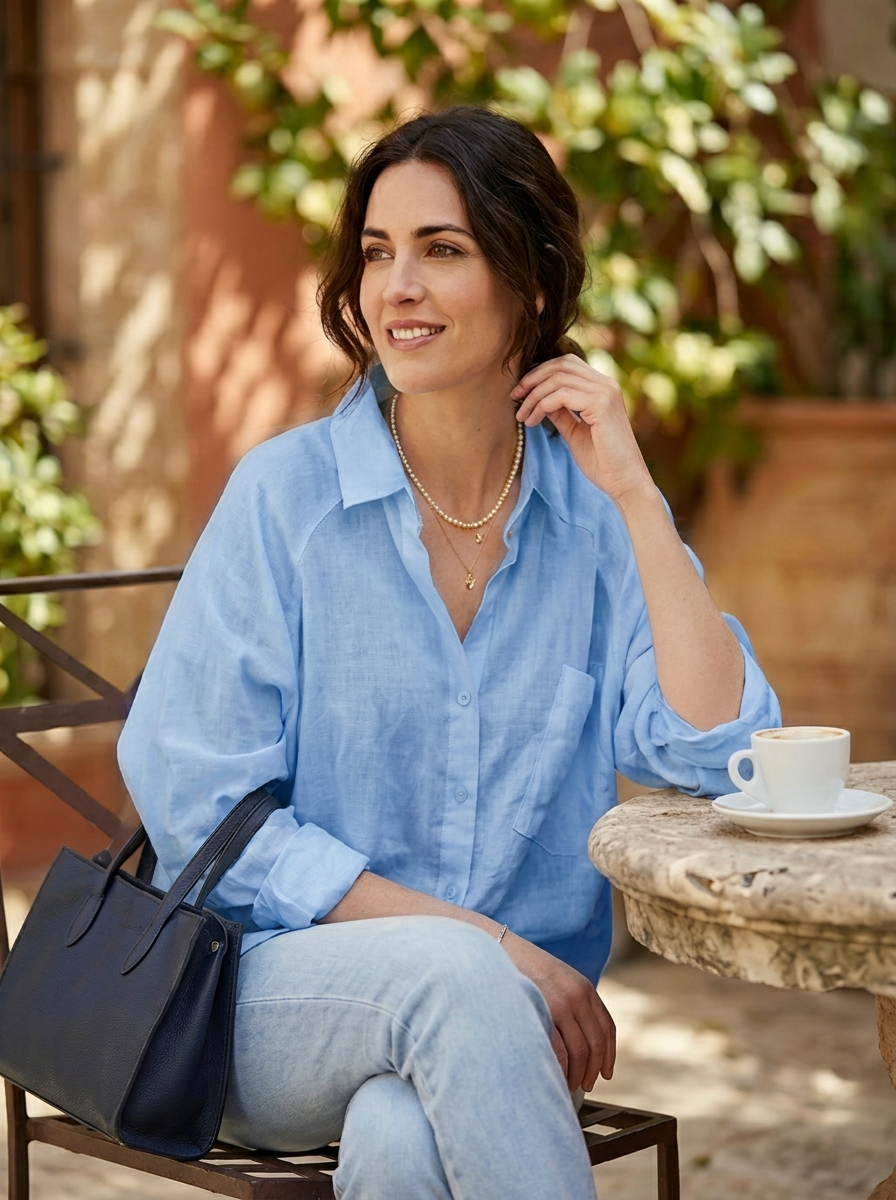 The Maison Lavista Oversized Blanca Linen Shirt