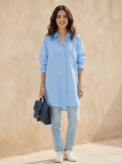 The Maison Lavista Oversized Blanca Linen Shirt