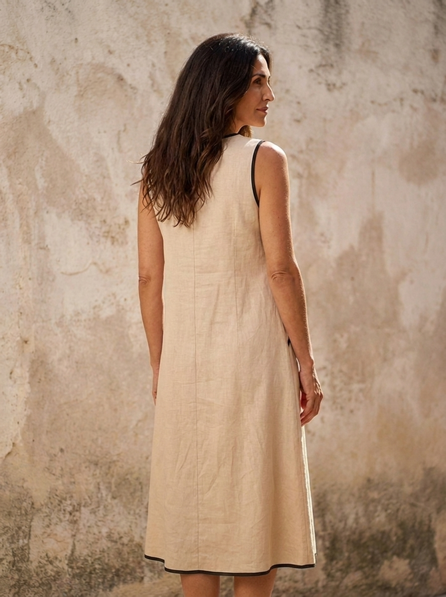The Maison Lavista Linen Trim Midi Dress