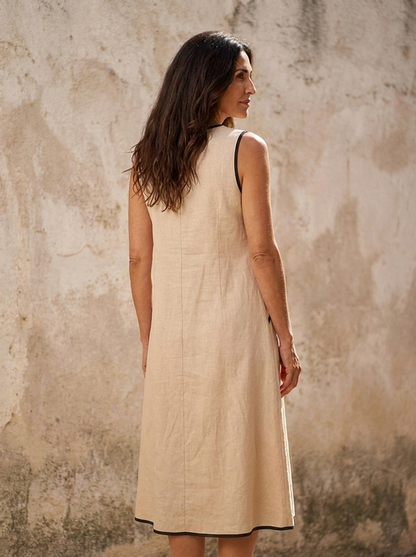 The Maison Lavista Linen Trim Midi Dress