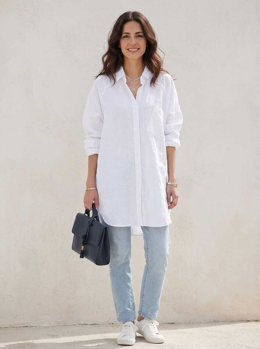 The Maison Lavista Oversized Blanca Linen Shirt