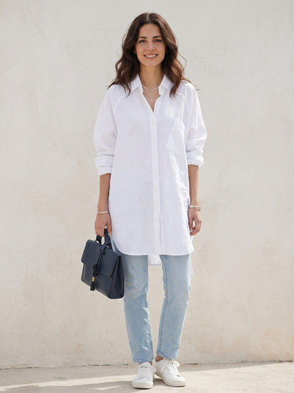 The Maison Lavista Oversized Blanca Linen Shirt