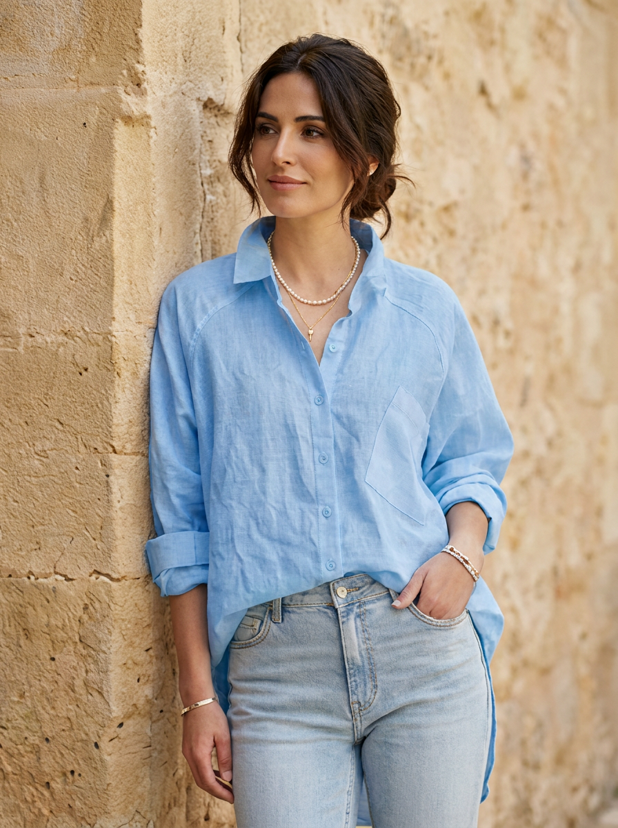 The Maison Lavista Oversized Blanca Linen Shirt
