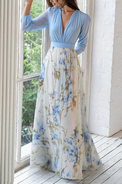 The Maison Lavista V-neck Patchwork Dress