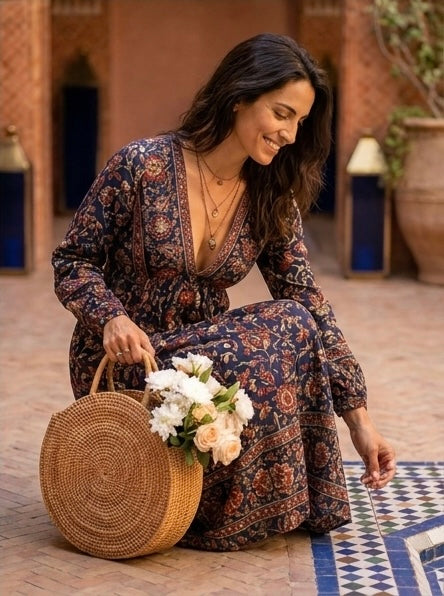 The Maison Lavista Floral Boho Maxi Dress
