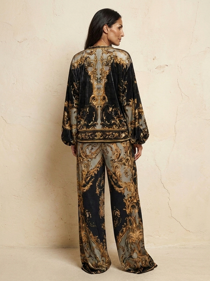 The Masion Lavista Baroque Gold Jumpsuit