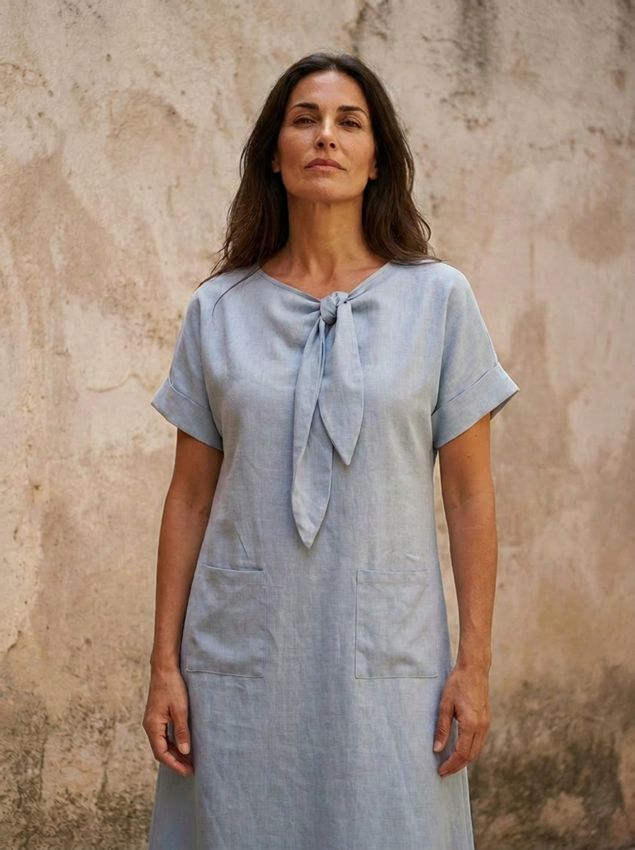 The Maison Lavista Linen Knot Dress