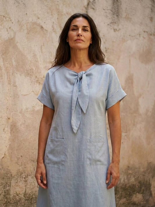 The Maison Lavista Linen Knot Dress