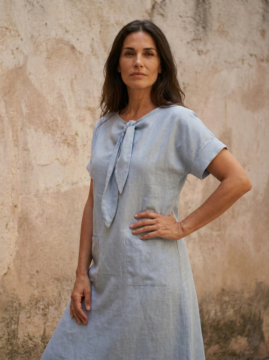 The Maison Lavista Linen Knot Dress