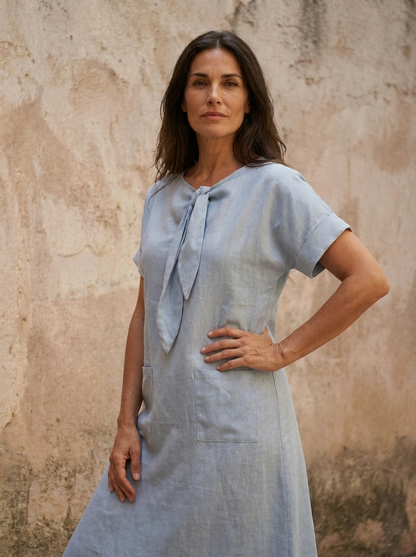 The Maison Lavista Linen Knot Dress