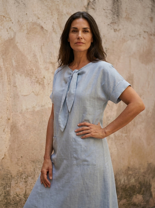 The Maison Lavista Linen Knot Dress