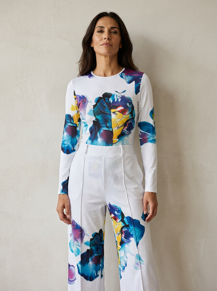 El conjunto abstracto floral coordinado Maison Lavista