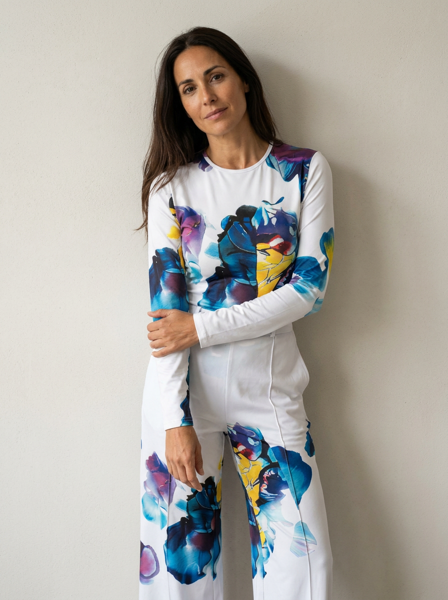El conjunto abstracto floral coordinado Maison Lavista