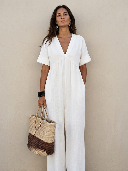 The Maison Lavista Linen Empire Jumpsuit