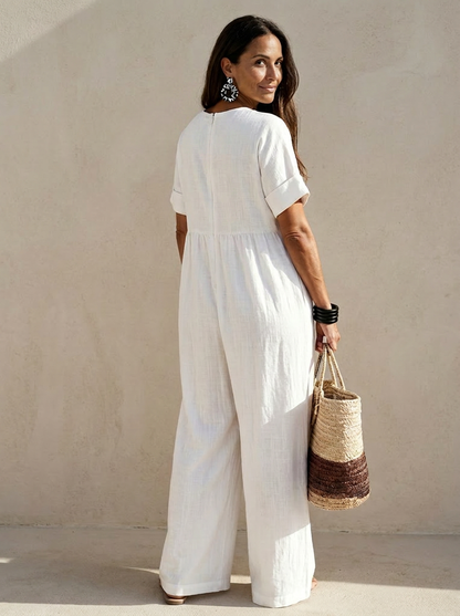 The Maison Lavista Linen Empire Jumpsuit