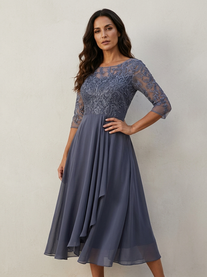 The Maison Lavista Lace Bodice Chiffon Gown