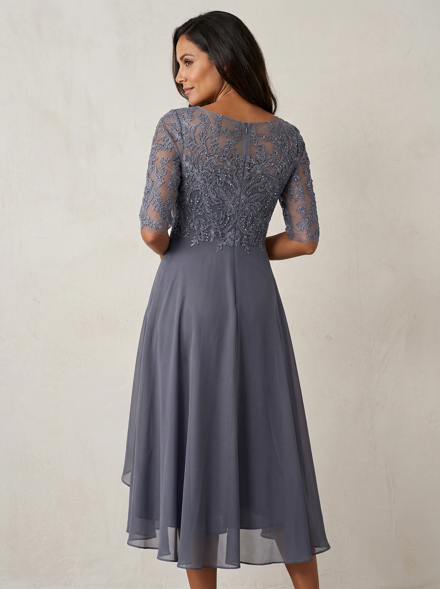 The Maison Lavista Lace Bodice Chiffon Gown